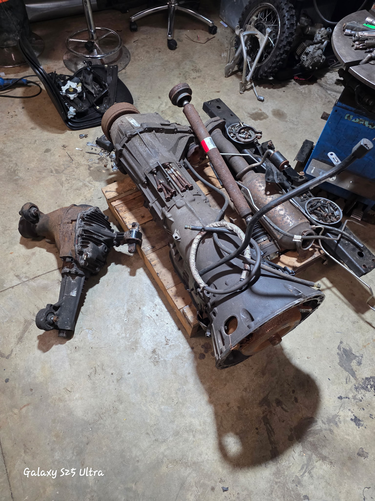 Transmission and differential pulled for rebuild